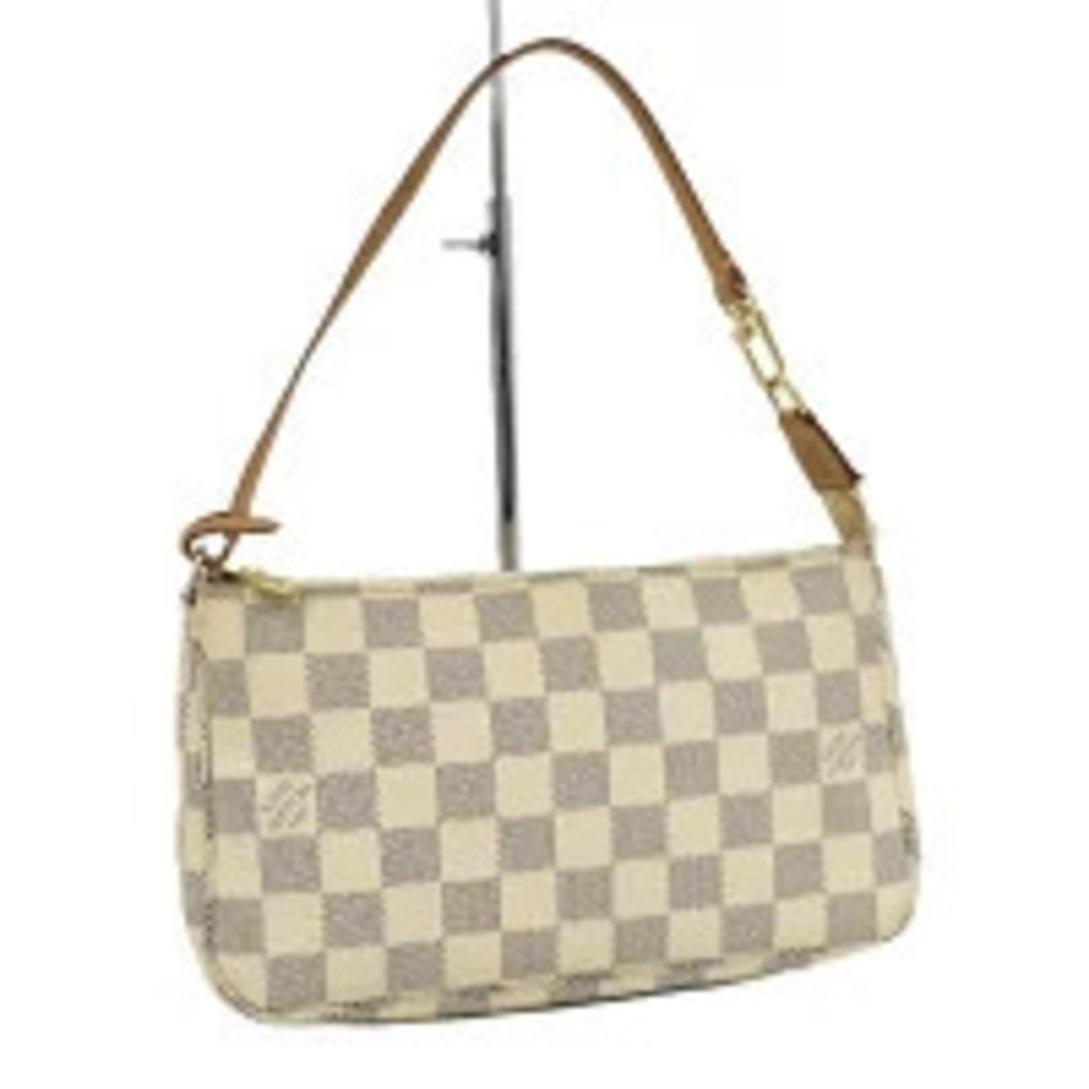 LOUIS VUITTON Pochette Accessoires Accessory Pouch Clutch Damier Azur White